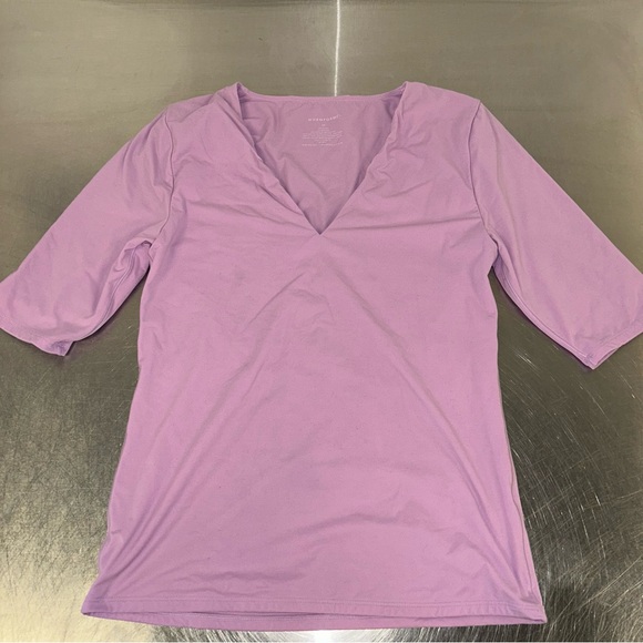 WHBM Forme V-Neck Top 3/4 Sleeve Soft Smooth Size M Medium - Picture 2 of 8